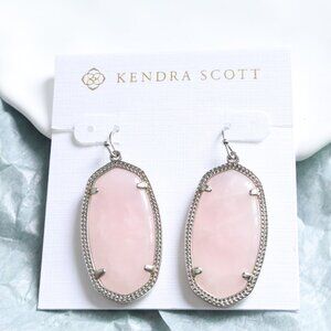 💕 Kendra Scott Elle Rose Quartz Earrings Silver